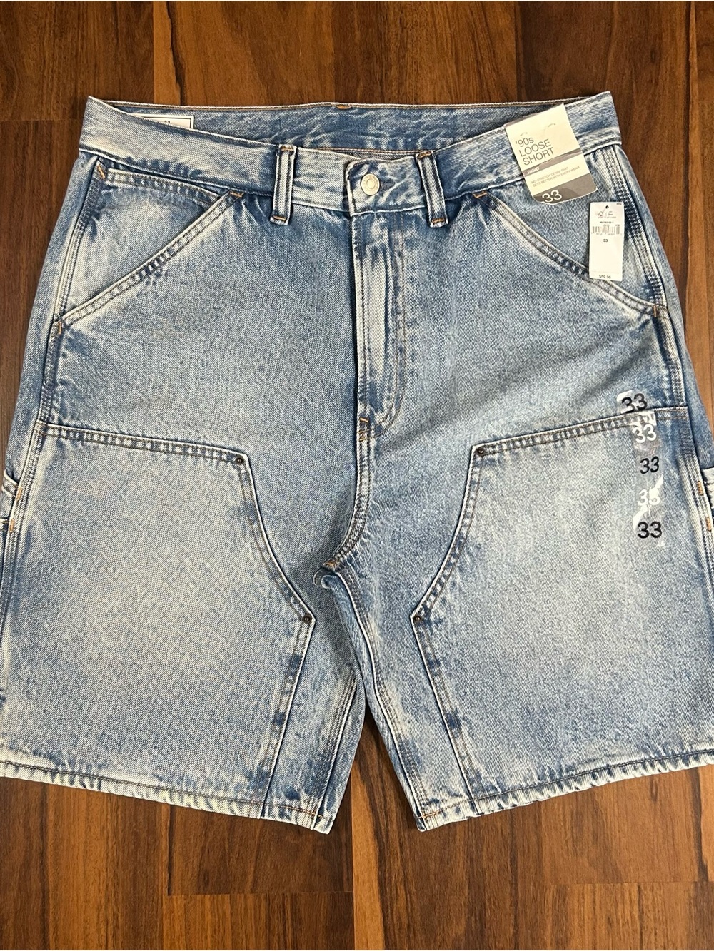 Old Navy Light Blue double knee Denim Carpenter Shorts